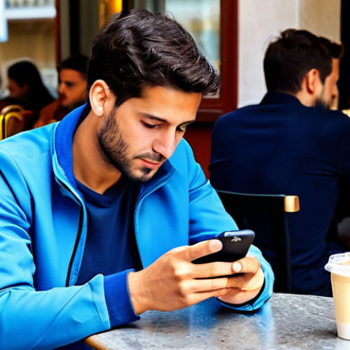 Home 22 Strategic Royal Match Player**
"A focused Royal Match player, fully clothed in casual attire, deeply engrossed in a challenging level on their mobile phone. They are sitting at a brightly lit café table in Madrid, Spain, surrounded by a half-finished café con leche and scattered churros. The atmosphere is vibrant and energetic. Perfect anatomy, correct proportions, well-formed hands, natural pose, safe for work, appropriate content, fully clothed, professional digital art, high resolution."
**