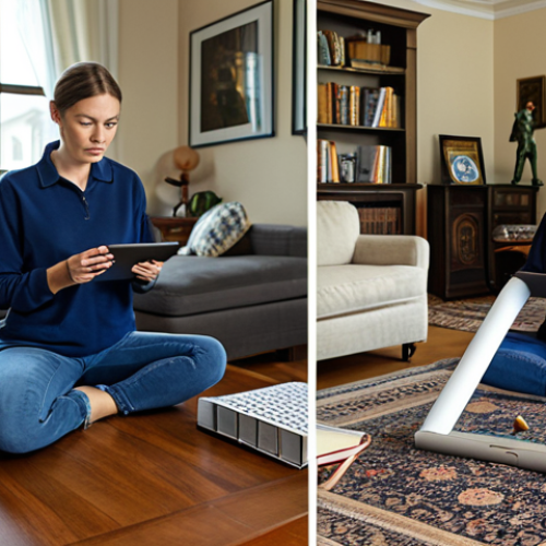 Home 11 Strategic Combo**
"A woman fully clothed in casual attire is strategically combining a rocket and a bomb in a Royal Match game on her tablet, set in a brightly lit living room. Safe for work, appropriate content, family-friendly. Perfect anatomy, correct proportions, natural pose, well-formed hands."
**
